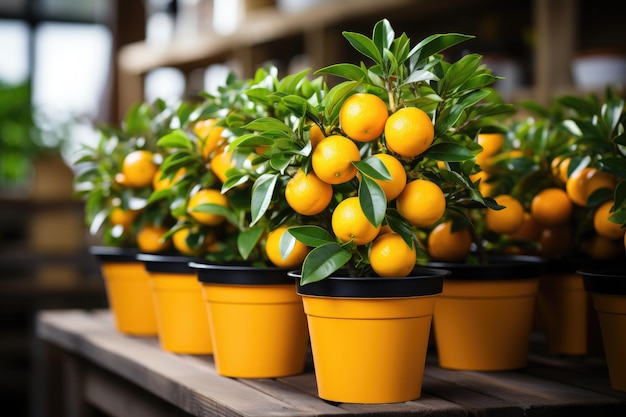 Orangenbaum in einem Topf, professionelle Werbe-Food-Fotografie