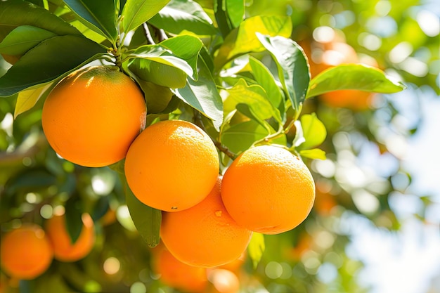 Orangenfrucht am Baum