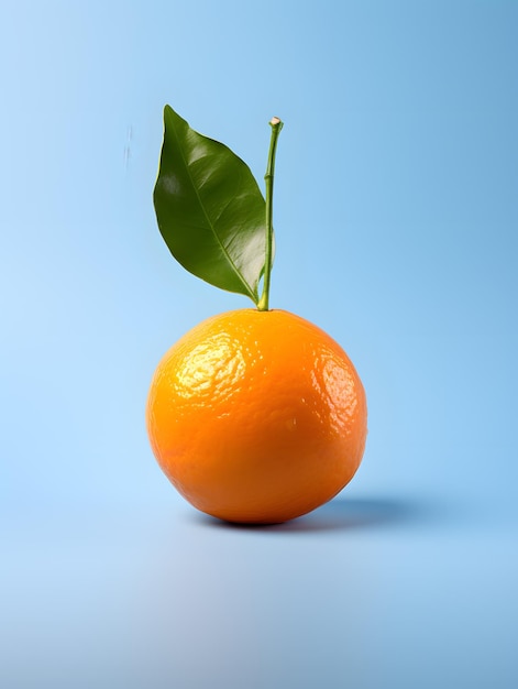 Orangenfrucht auf blauem Hintergrund