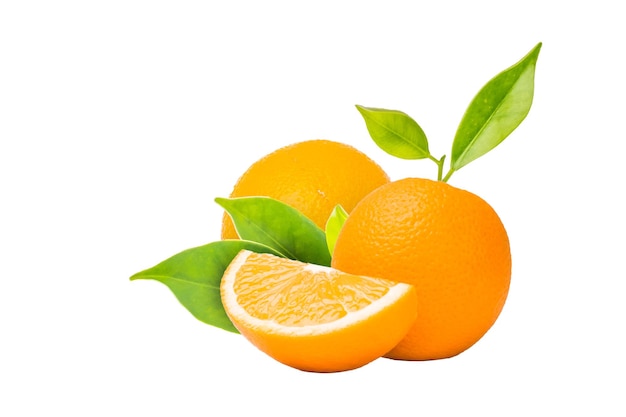 Orangenfrucht auf weißem Hintergrund