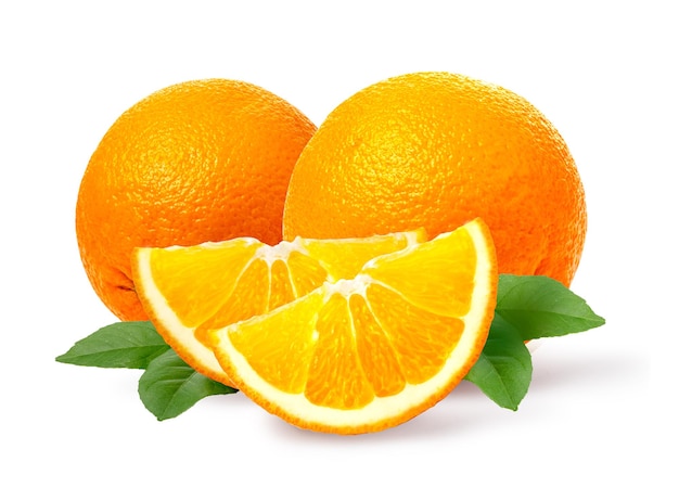 Foto orangenfrucht orang-scheibenisolat auf weiß