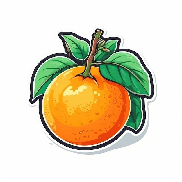 Orangenfruchtaufkleber wurde von der KI generiert