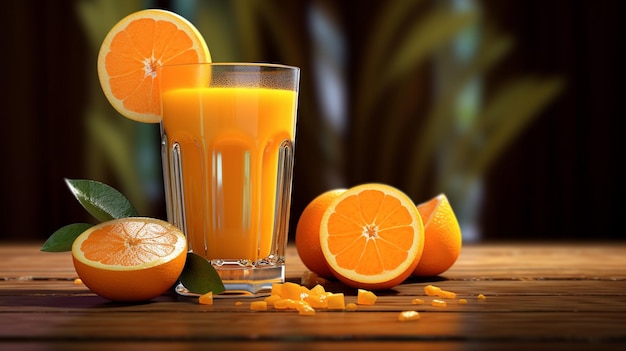Orangenfruchtgetränk HD 8K Wallpaper Stock Photographic Image