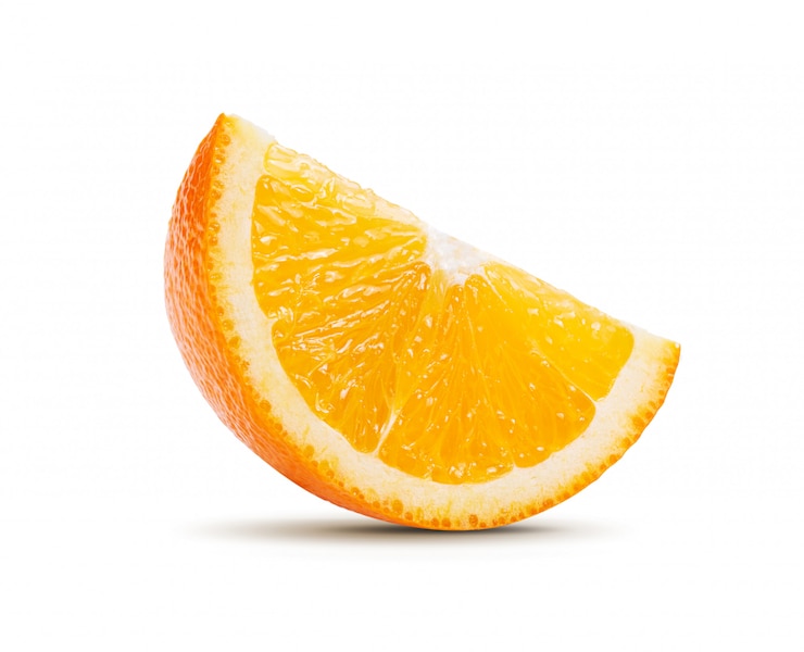 Foto orangenfruchtscheibenisolat