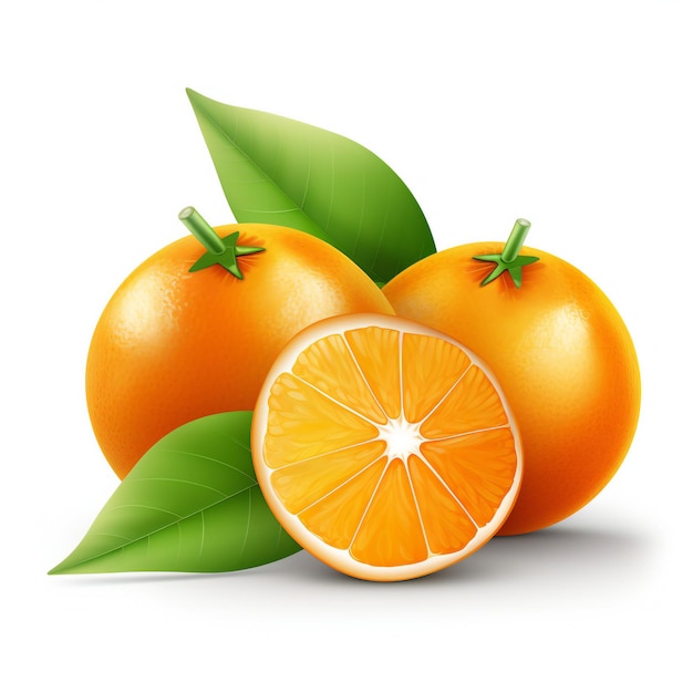 Orangenfrüchte mit Blattnatur trägt Gemüse Früchte