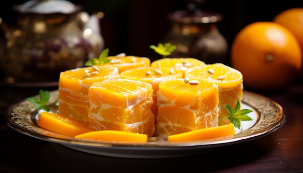 Foto orangenrolle barfi oder barfi süß oder mithai