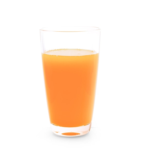 Orangensaft auf weißer Oberfläche.