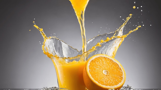 Foto orangensaft mit spritzer