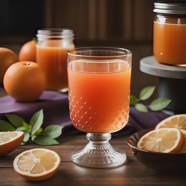 Orangensaft und Orangen