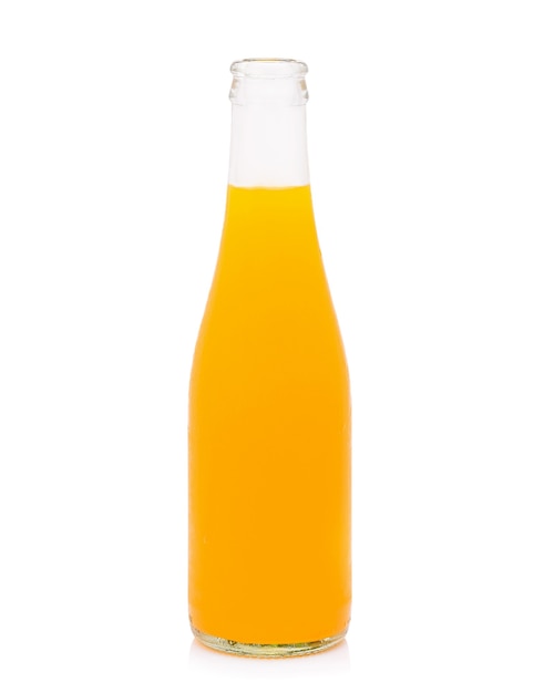 Orangensaftflasche lokalisiert auf Weiß.