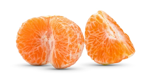 Orangenscheibe isoliert auf weißem Hintergrund