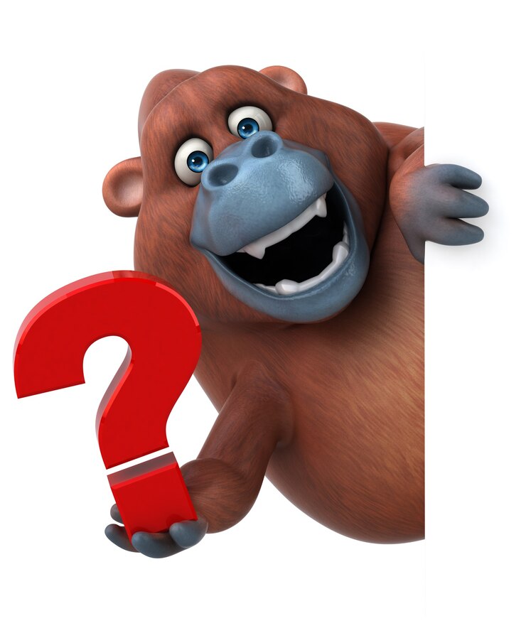 Foto orangután divertido - ilustración 3d