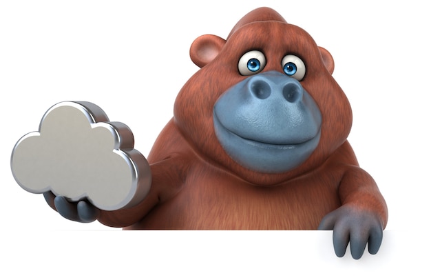 Orangután divertido - Ilustración 3D