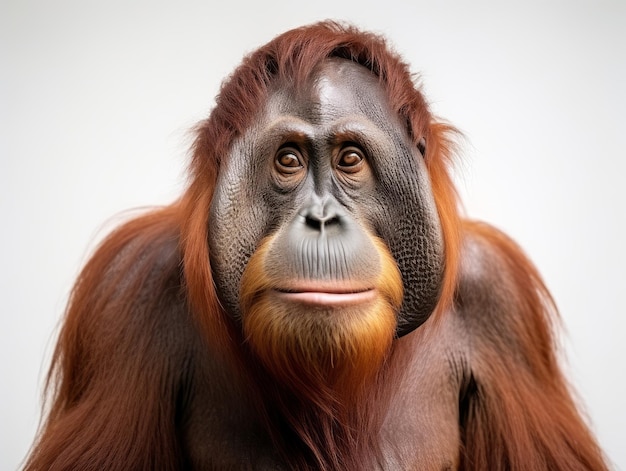 Orangutan isoliert auf weißem Hintergrund
