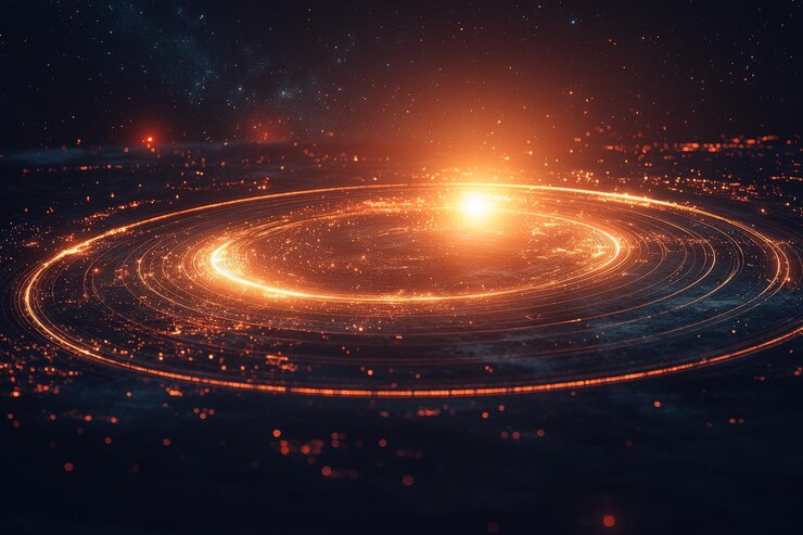 órbita del espacio celestial