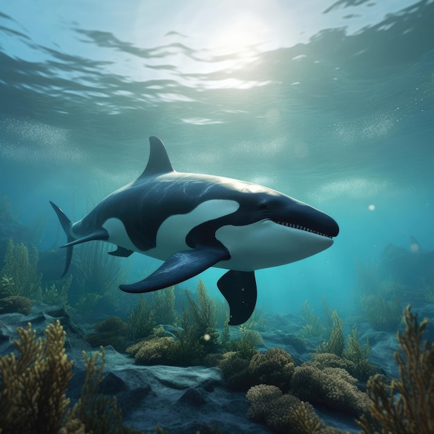 Orca en hábitat natural IA generativa