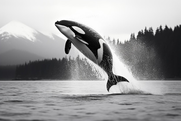 La orca salta con toda su gloria