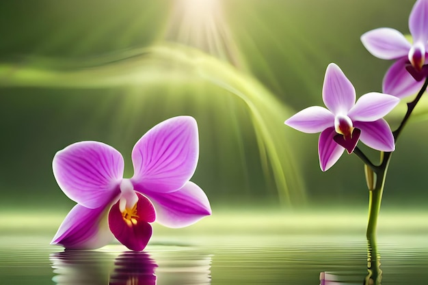 Orchideen auf dem Wasser-Hintergrundbilder und Bilder-Hintergrundbilder