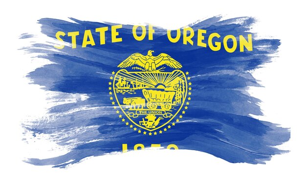 Oregon State Flag Pinselstrich, Oregon Flag Hintergrund