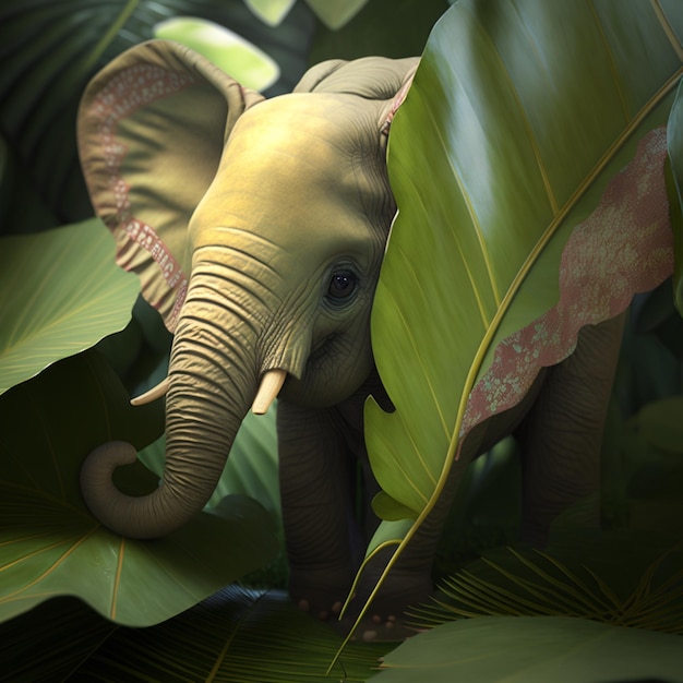 Foto orelha de elefante de páscoa ia arte generativa