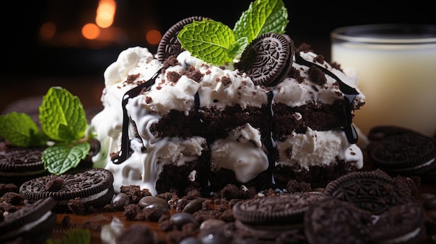 Oreo-Kuchen professionelle Fotografie Generative Ai