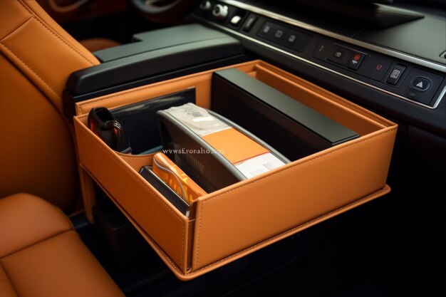 Foto organice su coche de manera eficiente con la versátil caja de almacenamiento de automóviles diseñada para manuales de automóviles y documentos