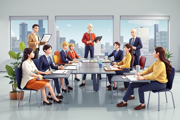 Organische flache Leute auf Business-Training-Illustration