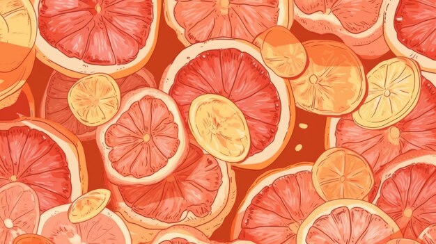 Organische getrocknete Grapefruitfrüchte, horizontale Hintergrundillustration