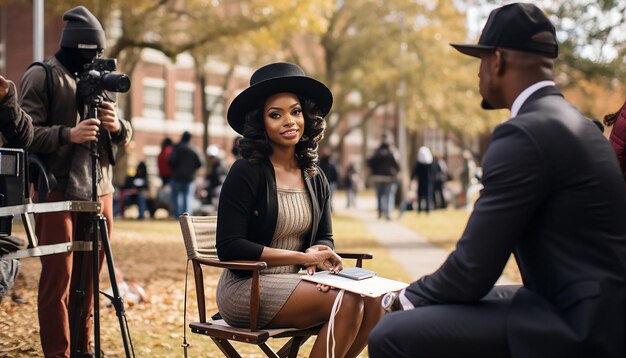 Foto organisieren sie ein fotoshooting an einer historisch schwarzen hochschule oder universität hbcu, um den stolz zu erfassen