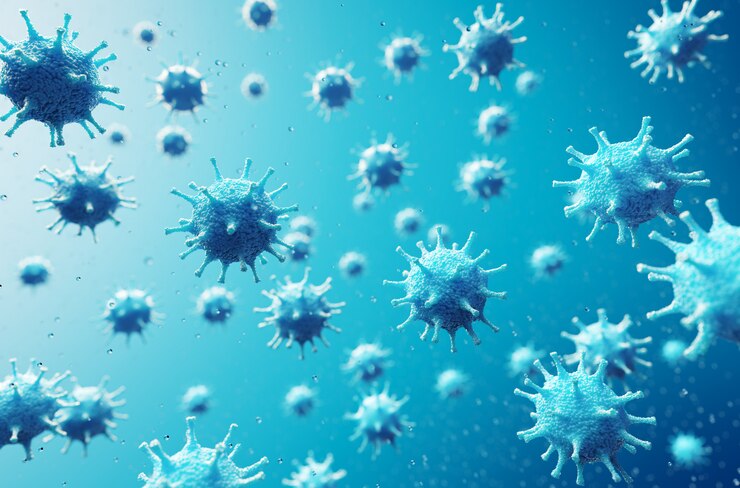 Organismo infectado por virus, formación científica, 3d