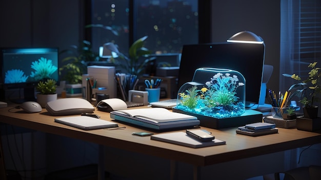 Organizadores de mesa bioluminescentes Auxílios organizacionais vivos
