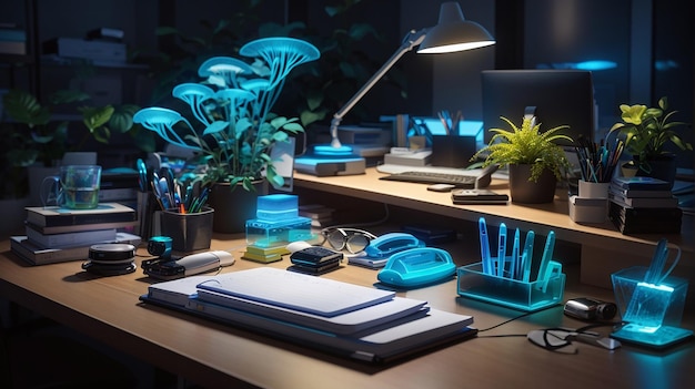 Organizadores de escritorio bioluminiscentes Ayudas organizativas vivas