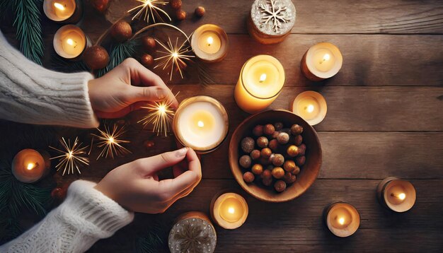 organizar la mesa de Navidad para celebrar las festividades navideñas con la familia y los amigos