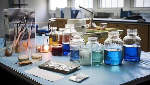 Organizar uma sessão fotográfica num ambiente de laboratório para os alunos se envolverem em experiências relacionadas com o ambiente