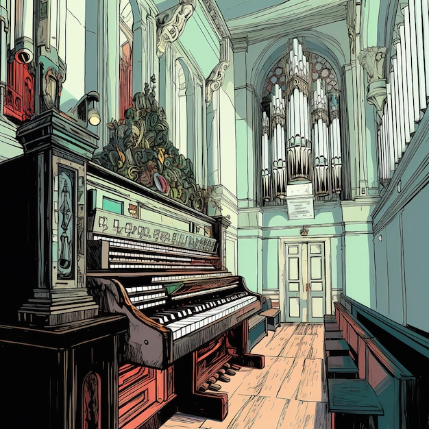 Foto un órgano de la iglesia en una catedral