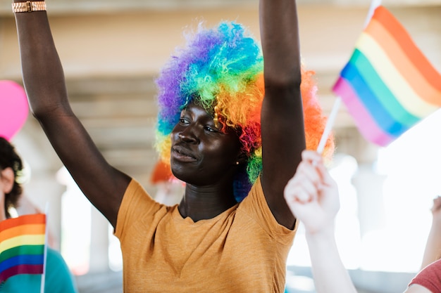 Orgulho gay alegre e festival lgbt