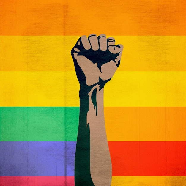 ORGULHO punho fundo orgulho amor gay lésbica arco-íris amor
