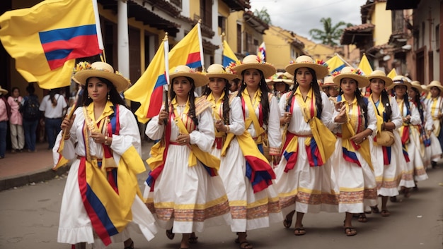 Orgulhosamente colombiano celebrando a unidade, cultura e patrimônio