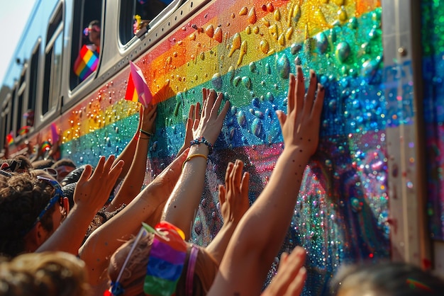 Foto el orgullo abraza la unidad en tonos vibrantes