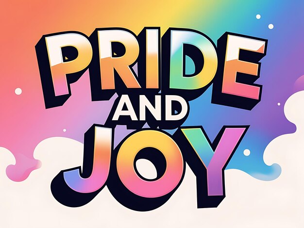 Orgullo y alegría Diseño de texto colorido