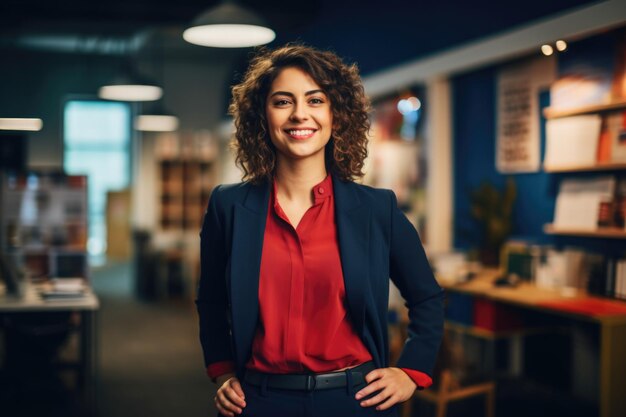 orgullo y feliz empresaria mujer de negocios que sabe cómo manejar bien su negocio empresario