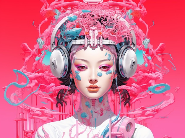 Orientalische D-Girl-Cyberhelme