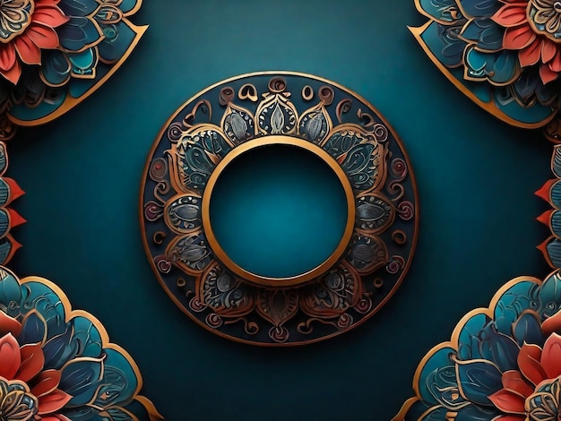 Foto orientalischer mandala-hintergrund mit leerem raum