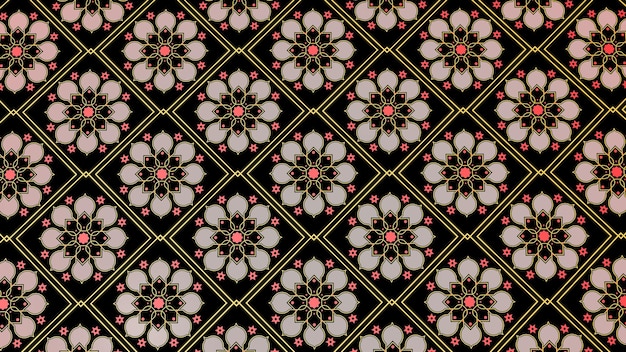 Orientalisches Ornament schöne Blumenverzierung 3D-Rendering