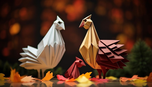 origami del concepto de acción de gracias