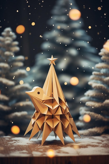 Origami conceptual de Navidad