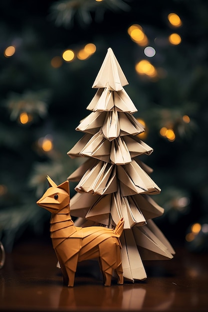 Origami conceptual de Navidad