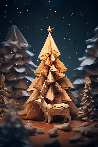 Origami conceptual de Navidad