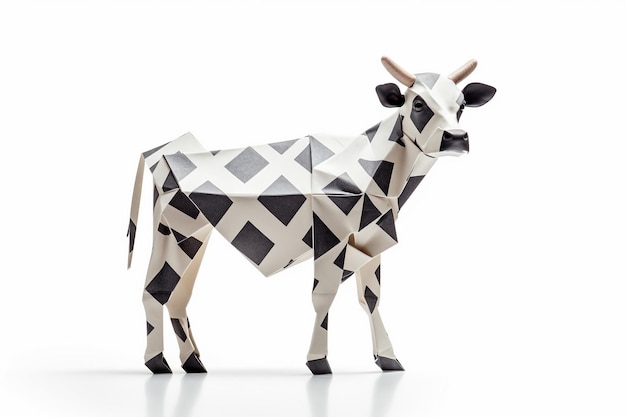 Origami Cow Craft isolado em um fundo transparente
