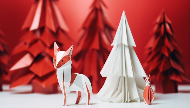 Foto origami de conceito de natal